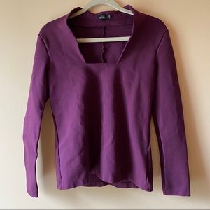 Kate Spade Saturday Plum Square Neck Top